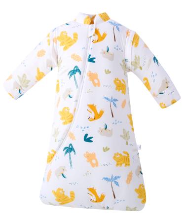 Sleeping Bag for Infant baby 3-12 Months Winter Cotton Sleep Sack Cute Tiger Newborn Bedding Baby Grow Bag with Removable Long Sleeves Tiger 3-12 Months