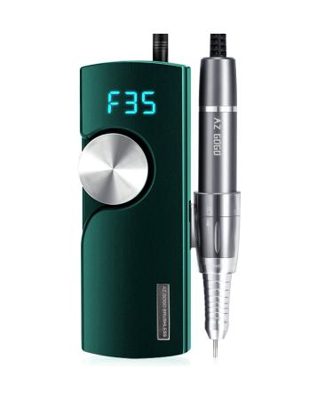35000RPM Brushless Nail Drill Machine, AZ GOGO Professional Portable Electric Nail Drill for Acrylic Nails-48W Salon Use Level Green