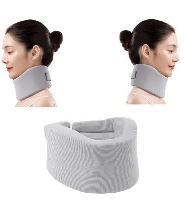 Suweiyuanshiyi Neck Brace Adjustable Neck Support Brace for Sleeping Stabilizes & Relieves Pressure in Spine for Women & Men(Grey)