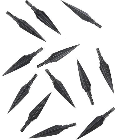 Huntingdoor Traditional Broadheads 12Pcs - Screw-in Solid Metal Archery Arrow Tips - TYPE 3 120Grain - Buy Online on GoSupps.com