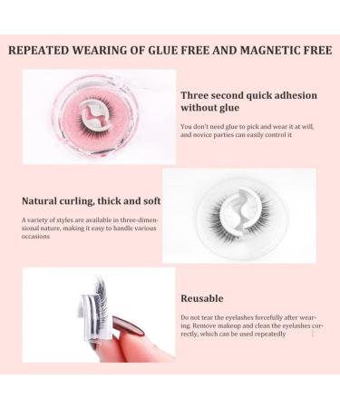 Reusable Self-Adhesive False Eyelashes 3D Makeup Lashes Eyelashes Easy To Put On Handmade False Eyelashes for Women and Girls Eye Makeup Tool 1Pair Style3 - Buy Online on GoSupps.com