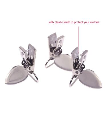 Sutoyuen 1 Metal Heart Suspender Clips - 20pcs Silver Pacifier Clips for DIY Craft Dummy Pacifier Holders - Buy Online on GoSupps.com