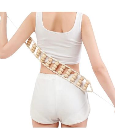 Pacienjo wooden back massage roll rope |Wood sculpture tools for the bodyManual massage belt to relieve the back neck shoulder leg and waist pain Large retreat massager