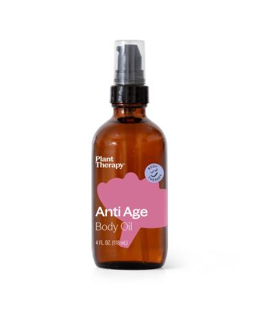 Plant Therapy Anti Age Body Oil 4 oz Locks in Moisture for Supple Radiant Looking Skin Helps Reduce the Appearance of Fine Lines Made with Frankincense Oil Sandalwood Oil & Rose Oil