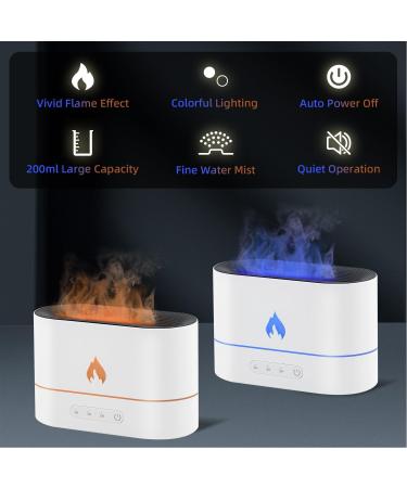 McBazel 200ml Aroma Diffuser with Flames Effect | 3-in-1 Humidifier & Essential Oil Diffuser | Waterless Auto Shut-Off - White - Buy Online on GoSupps.com