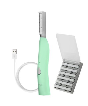 SPA SCIENCES - SIMA Sonic Dermaplaning Tool - Patented Painless 2 in 1 Facial Exfoliation & Peach Fuzz-Hair Removal System w/ 7 Weeks Treatment Included - Anti-Aging 3 Speeds Rechargeable Mint