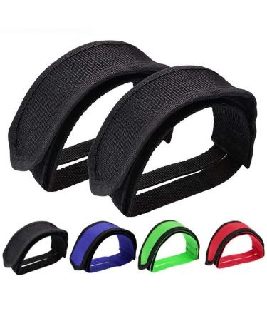 Outgeek 1 Pair Bike Pedal Straps Pedal Toe Clips Straps Tape for Fixed Gear Bike Black