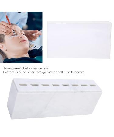 8 Holes Tweezers Holder | Tweezer Display Stand & Storage Rack with Dust Cover for Lash Extensions | Salon & Home Use (White - Buy Online on GoSupps.com