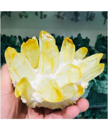 Stone Crafts Natural Beatiful Yellow Tibetan Quartz Crystal Cluster Specimen Reiki Crystals - Buy Online on GoSupps.com