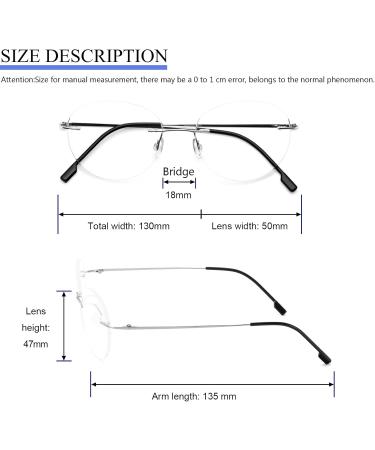 KoKoBin Titanium Reading Glasses - Ultralight Round Frameless 1.5 Diopters for Men & Women - Silver - Buy Online on GoSupps.com
