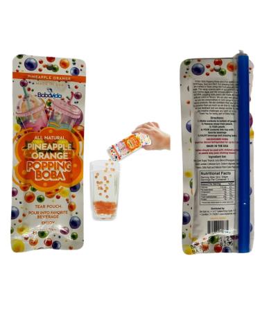 Popping Instant Boba Pearls Bubble Tea Tapioca Balls Vegan - Real Fruit Juice Flavors - Party Kit Drink & Dessert Topping - Single Serve Travel Size - Individual Packages - Mango, Passion Fruit, Pineapple, Orange, Pink Lemonade, Watermelon - Buy Online on GoSupps.com
