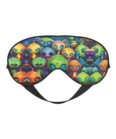 SSIMOO Astronaut and Alien Sleep Mask-Adjustable Breathable Fashionable Eye Mask for A Comfortable Sleep Experience Black