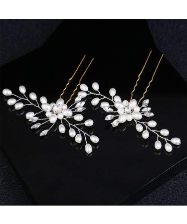 5 Pieces Bridal Bead Headdress | Elegant Pearl & Rhinestone Hair Jewelry for Weddings | Retro Fashion Hairpins for Brides & Festivals - Buy Online on GoSupps.com