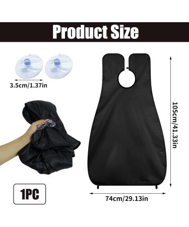 Hioip Beard Catcher Beard Shaving Apron Bib with 2 Suction Cups Beard Hair Catcher Cutting Cape for Shaving & Trimming Waterproof Non-Stick Grooming Cloth for Men Grooming (Black) - Buy Online on GoSupps.com