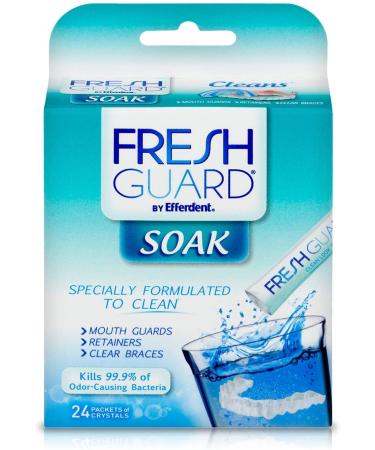 Fresh Guard Soak Specially Formulated for Retainers Mouthguards and Removable Braces 24 Count (Pack of 3)