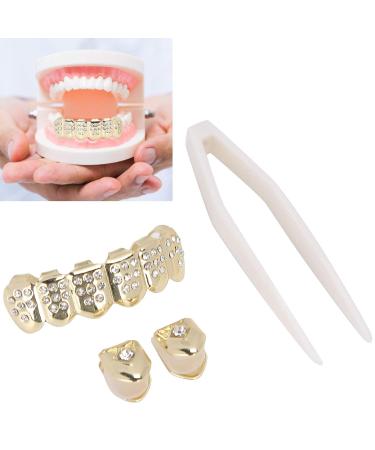 Iced Out Diamond Teeth Grillz for Men & Women - Gold Grillz Cosplay Accessories & Jewelry - Buy Online on GoSupps.com