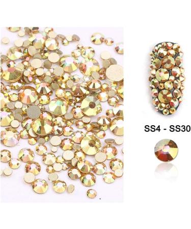 Dowarm 2650 Pieces Non Hotfix Flatback Crystals - Metal Sunlight/Gold - 6 Sizes 1.5mm to 6.5mm - Glass Rhinestones for Crafts, Nails, Face Art & Clothes - Buy Online on GoSupps.com