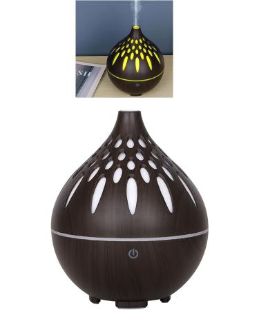 Essential Oil Diffuser - Wood Grain Aromatherapy Humidifier with 7 Color Lights | Cool Mist for Home & Office | USB 2W (Dark - Buy Online on GoSupps.com