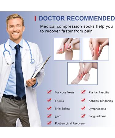 Buy Beaister Medical Compression Stockings 20-30 mmHg for Men & Women - Closed Toe Support for Varicose Veins Edema & Pregnancy - Black X-Great - Buy Online on GoSupps.com