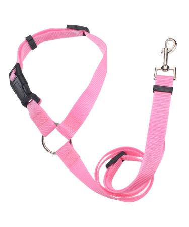 BisLinks Pet Dog Car Seat Belt Safety Vehicle Leash Puppy Adjustable 40cm to 56cm Travel Harness Restraint Clip Lead (Pink)