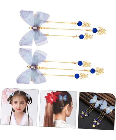 minkissy 4 Pairs Hanfu Butterfly Headdress Han Chinese Costume Accessories Hanfu Hair Clip Fabric Hairpin Kimono Hair Accessories Hair Barrettes Metal Hair Clips Jewelry Child Tassel Alloy - Buy Online on GoSupps.com