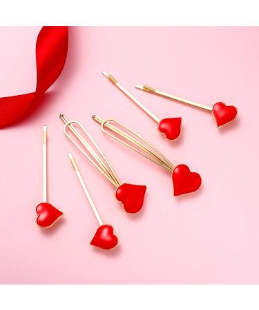 Boderier 12-Pack Red Heart Bobby Pins - Valentine's Day Hair Accessories for Women and Girls - Buy Online on GoSupps.com