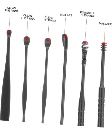SKISUNO 6pcs Ear Wax Removal Tool Set Safe Ear Cleaner Scoop Kit for Adults Comfortable Stylish Design for Daily Use and Travel - Buy Online on GoSupps.com