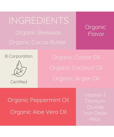 8-Pack Lip Balm Set with 4 Pink Tinted Balms & USDA Organic Flavors Includes Pink Peppermint Raspberry Vanilla and Coconut Moisturizing & Nourishing Lip Care - Buy Online on GoSupps.com