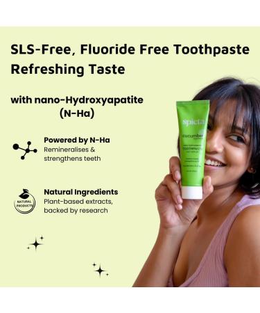 Toothpaste Cucumber Mint with Himalayan Pink Salt | Fluoride Free SLS & Paraben Free | Teeth Remineralization & Fresh Breath (3.5 Oz - Buy Online on GoSupps.com