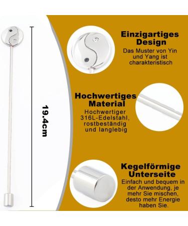 Buy Haqi Strong Magnetic Stainless Steel Stirring Rod - Reusable Yin-Yang Bagua Shape with Neodymium Magnet for Coffee Milk & Tea Therapy - Silver - Buy Online on GoSupps.com