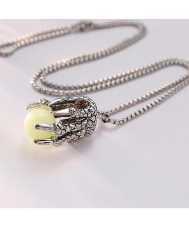 Oralgo Halenkette Dragonkette - Luminous Pearl Pendant Necklace with Natural Stones & Titanium Steel Charm Accessories - Buy Online on GoSupps.com