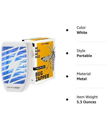 Electric Indoor Bug Zapper - Portable Plug-In Mosquito & Fly Zapper for Home - Removes Insects, Bugs, Gnats, Moths - White (1 Pack) - Buy Online on GoSupps.com