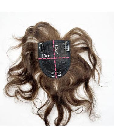 Anemone Curly Wavy Human Hair Topper with Side Bangs - Short Clip-In Toupee for Women with Mild Hair Loss - Brown - Buy Online on GoSupps.com