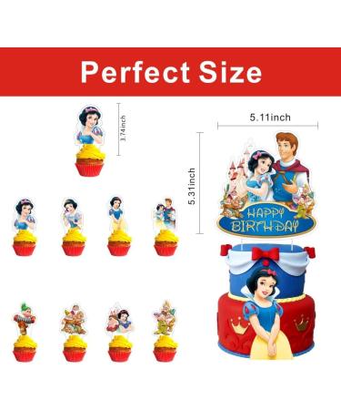 25pcs Princess Snow Birthday Cake Decorations with 24pcs Cupcake Toppers 1pcs Cake Topper for White Birthday Party Supplies - Buy Online on GoSupps.com