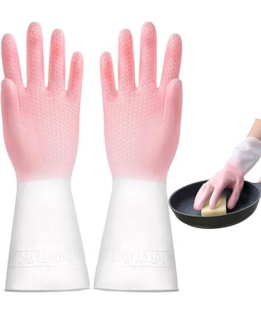 Cleaning Gloves - Dish Washing Gloves Best - Waterproof Kitchen Dishwashing Gloves Household Cleaning Gloves for Washing Cleaning Working Painting Pink - Buy Online on GoSupps.com