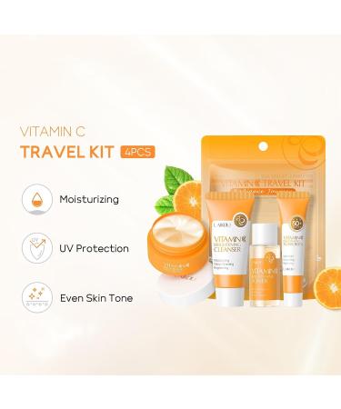 4 Pack Vitamin C Skin Care Set Brightening Travel Kit Reduce Fine Lines & Wrinkles Gentle Facial Cleanser Toner Sunscreen Gift Set for Teen Girls - Buy Online on GoSupps.com