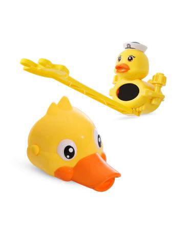 Dzmuero children's tap tap extension 1 set of tap extenders designed with duck shape adjustable more convenient for washing the hands of small children yellow