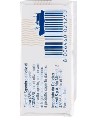  Italian Gourmet E.R. Delicius Filetti di Sgombro all'Olio di Olio di Oliva Pack of 25 mackerel fillets in olive oil rich in omega 3 high quality blue fish 125 g + Italian Gourmet Polpa di Pomodoro box - Buy Online on GoSupps.com