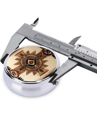 Native American Portable Metal Pill Box - Round Mini 3-Compartment Design for Small Pills | Ideal Travel Accessory - Buy Online on GoSupps.com
