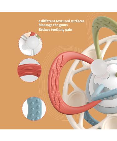 Silicone Baby Teether Toy Set - 4 Pieces Teething Toys with Crisp Sound - Safe, Easy to Clean - Buy Online on GoSupps.com