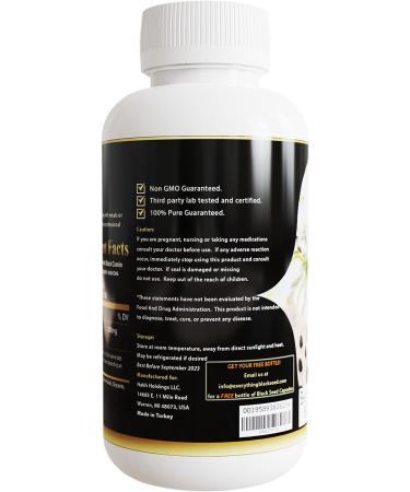 Premium Black Seed Oil Capsules 3X% Thymoquinone 1000mg (120 Capsules) - Cold Pressed Black Cumin Seed Oil Nigella Sativa Supplement - Buy Online on GoSupps.com