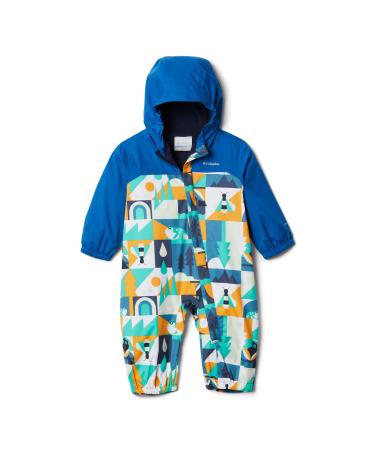 Columbia Critter Jitters Rain Suit 0/3 Deep Marine Summer Escape Bright Indigo