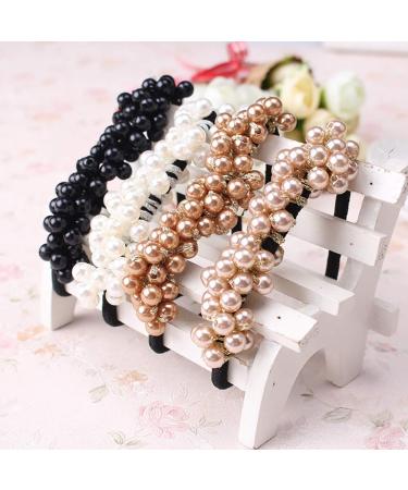FAFAHOUSE 5 Pack White Pearl Elastic Hair Ties - Hair Scrunchies for Women and Girls - Buy Online on GoSupps.com