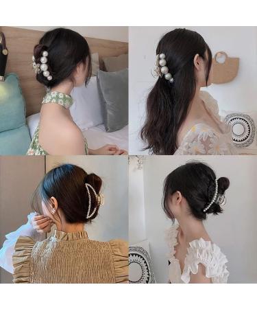 Hair Clips Retro Elegant Big Pearl Hairpin Sweet Hairpin Hairstyle Makeup Headband Hairpin Hair Accessories Blue Hair Clips (Size : 5) - Buy Online on GoSupps.com