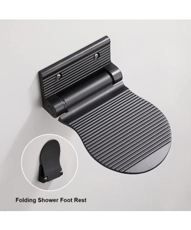 GODECOR Solid Alloy Metal Shaving Pedestal | Black Leg Pedestal for Shower | Folding Foot Rest for Hotel | YL00029 (Black) - Buy Online on GoSupps.com