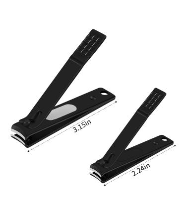 JAZZZNAP Black Nail Clippers Set - Ultra Sharp Fingernail & Toenail Clipper with Curved Blade Edge - 2 Count - Buy Online on GoSupps.com