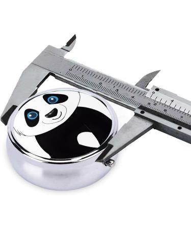 Cute Panda Printed Mini Round Pill Box | 3 Compartment Travel Pill Organizer | Portable Medicine Case for Pocket & Home Use - Buy Online on GoSupps.com