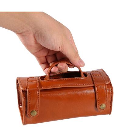 Hapivida Leather Shaving Bag | Vintage Mens & Unisex Toiletry Kit | Portable Travel Cosmetic Bag for Razor & Brush - Buy Online on GoSupps.com