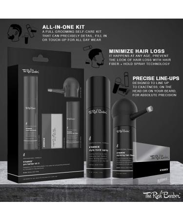 The Rich Barber NHance Hair Building Fibers Set - 4-in-1 Hold Spray Applicator & Style Card Kit (Black) - Buy Online on GoSupps.com