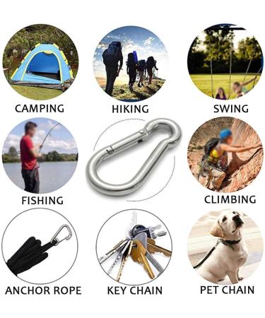 GRANDBUY Large Spring Snap Hook Carabiner  304 Stainless Steel Snap Hook Heavy Duty Carabiner Clip  Stainless Steel Spring Snap Hook Carabiner Carabiner Outdoor 4 inch 2 Pack - Buy Online on GoSupps.com